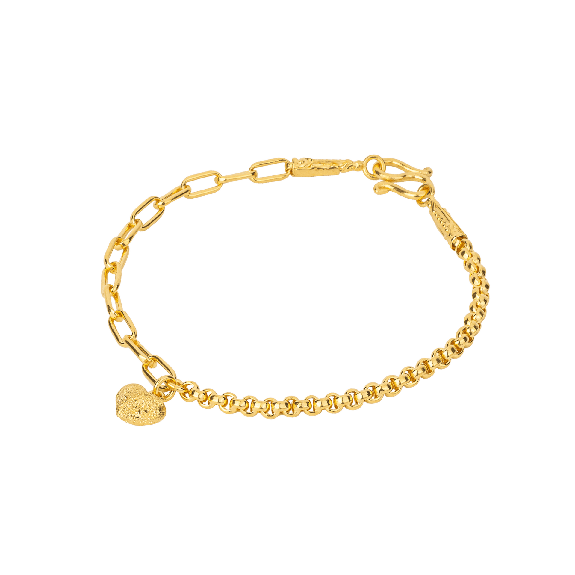 สร้อยข้อมือโซ่ซีดีห้อยหัวใจ 01 สร้อยข้อมือโซ่ซีดีห้อยหัวใจ 01